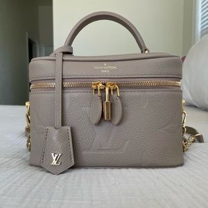 Louis Vuitton Vanity PM Handbag Empreinte Leather Tourterelle Beige